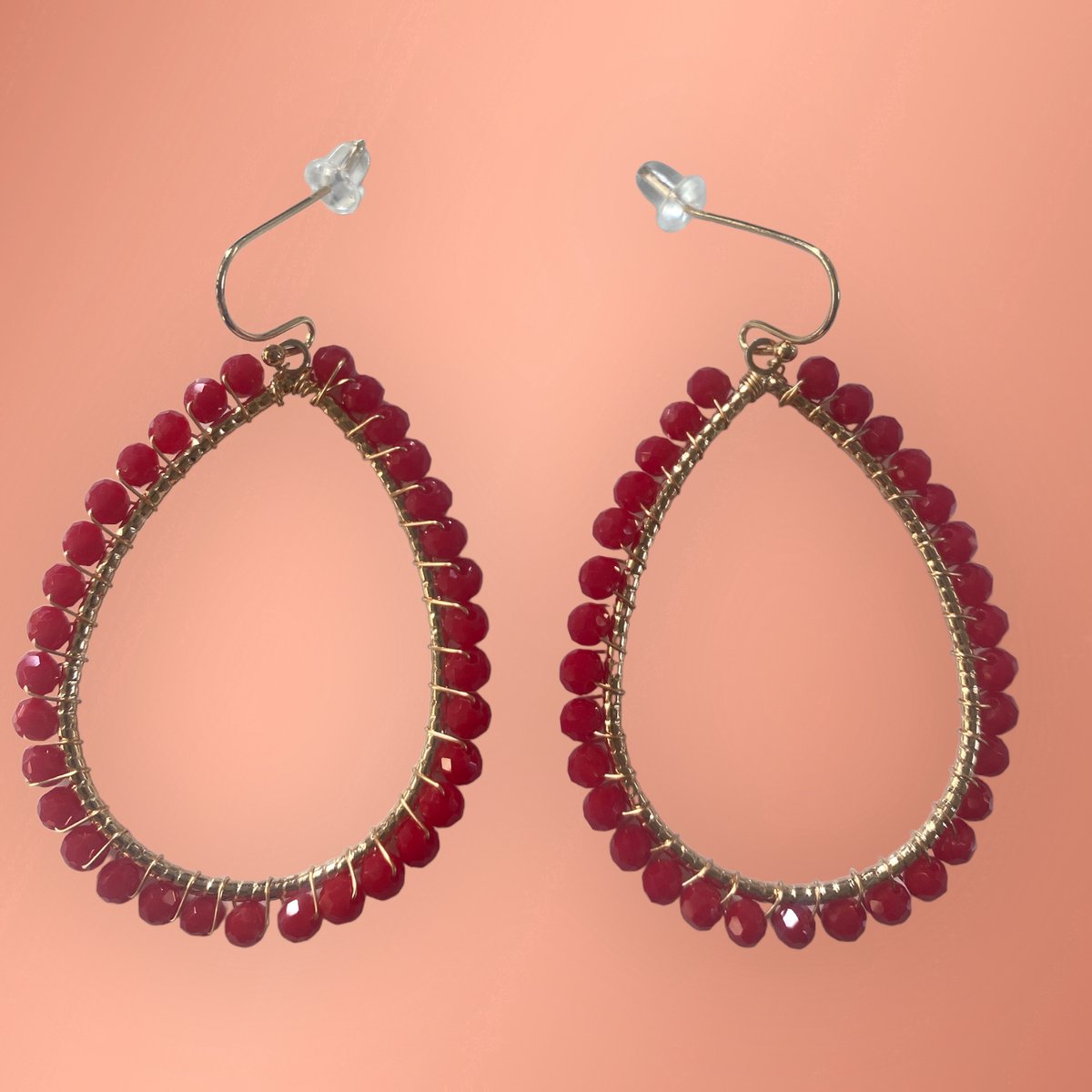 statement oorbellen, rood