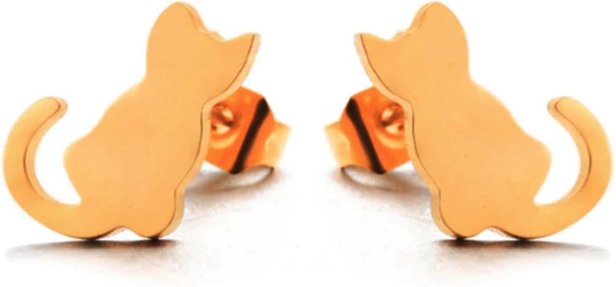 poezen oorbellen, goud