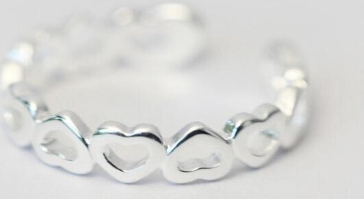 hartjes ring, zilver