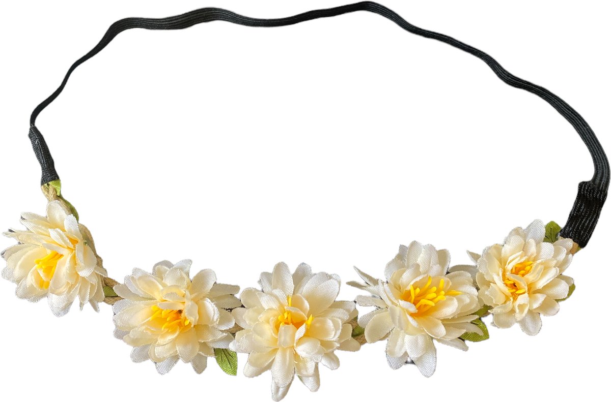 bloemen haardband, geel