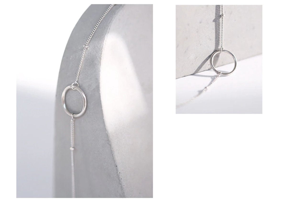 The circle necklace - dames choker zilver - Liefs Jade