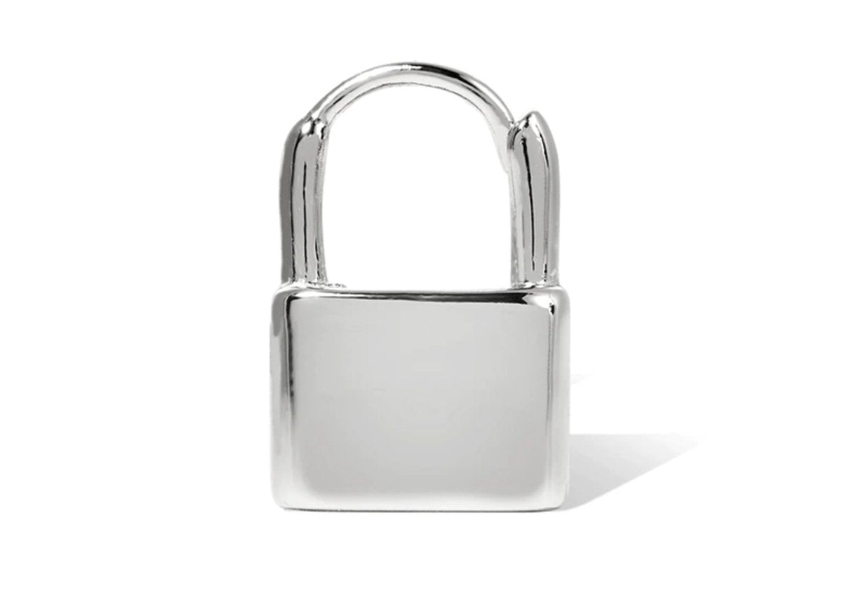 slot oorbellen, zilver