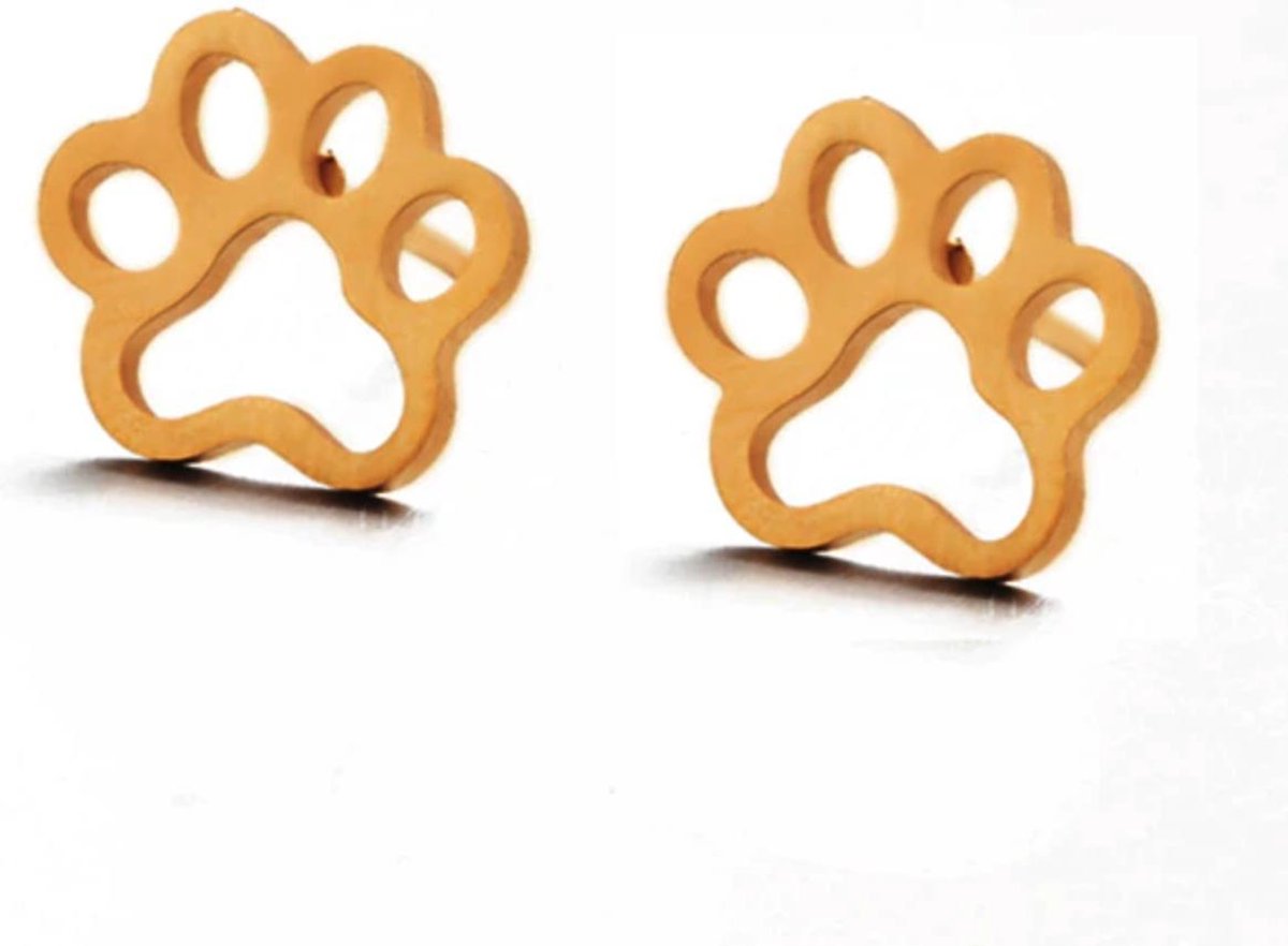 oorbellen hondenpootje, goud