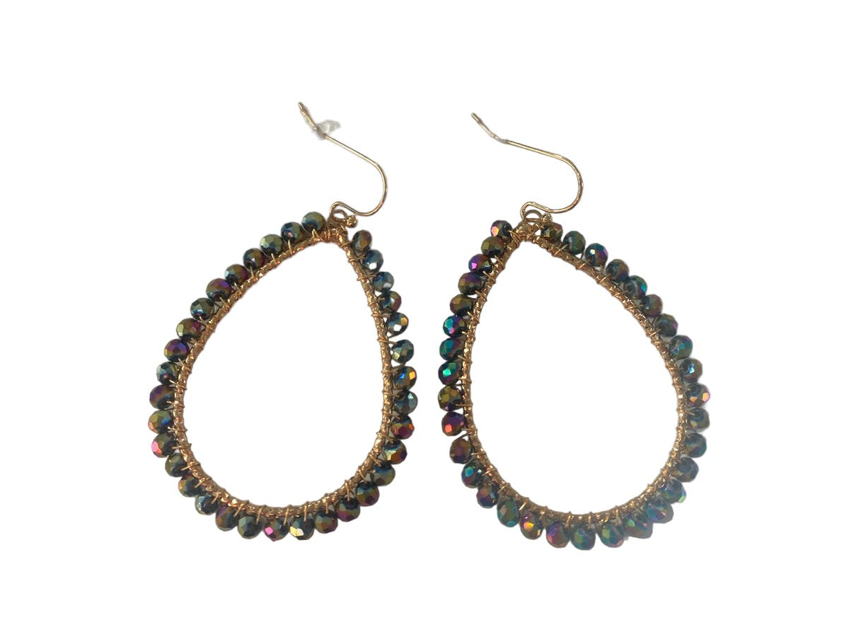 statement oorbellen, paars blauw