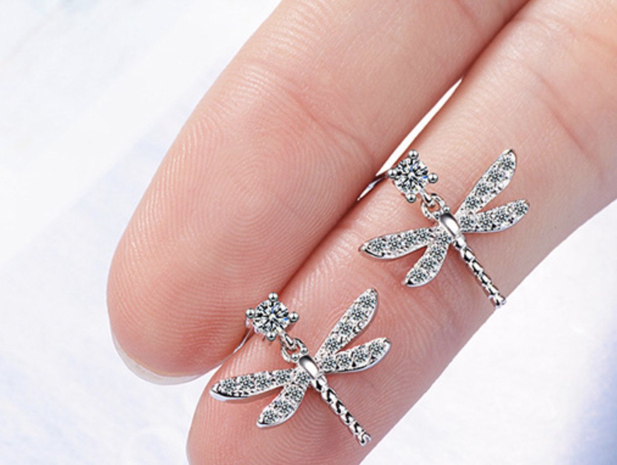 The dragonfly earrings - zilveren dames oorbellen - Liefs Jade
