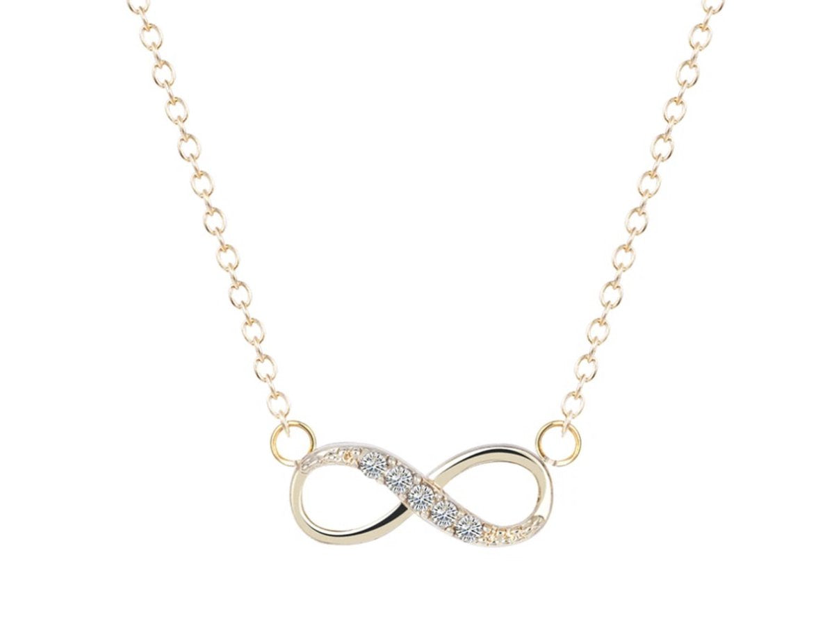 sieradenset infinity armband en kettinkje goud