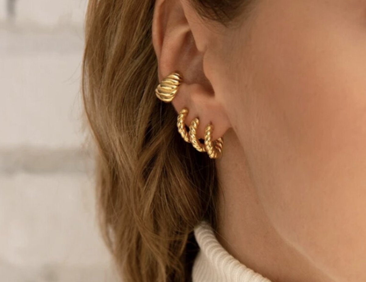 gedraaide oorbellen, goud