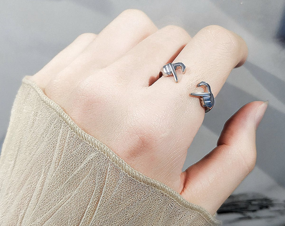 Open dames ring zilver