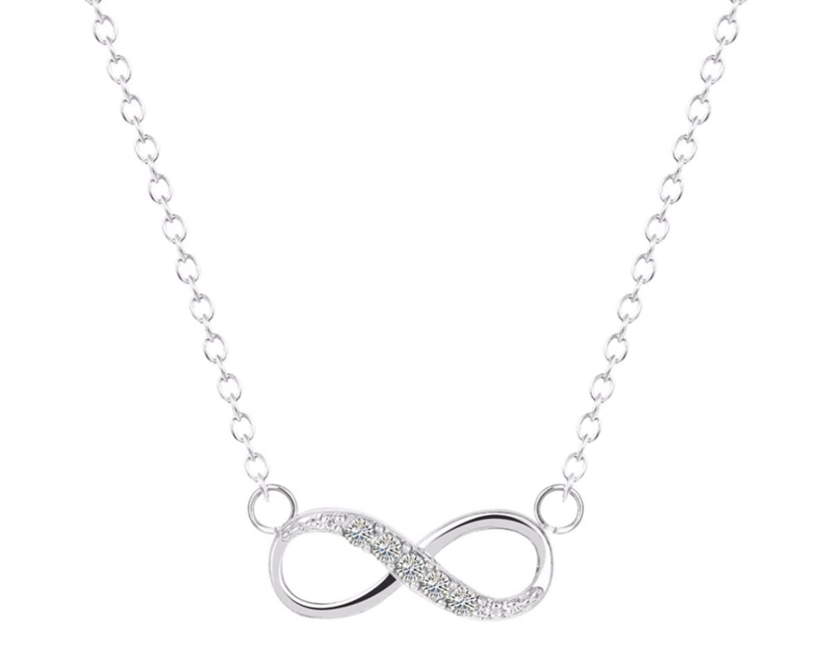 sieradenset infinity armband en kettinkje zilver