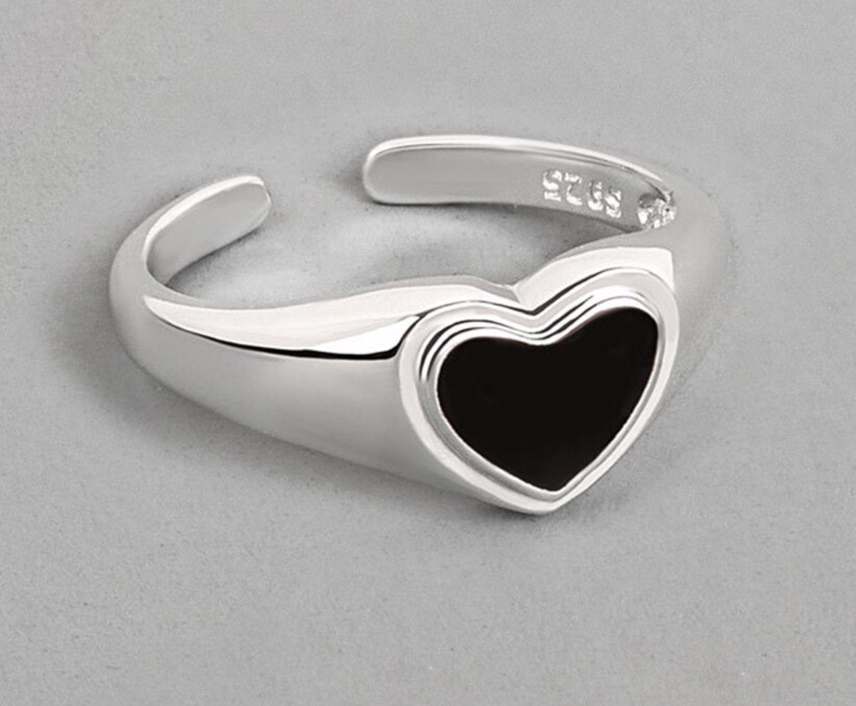 Products ring met hartje zilver