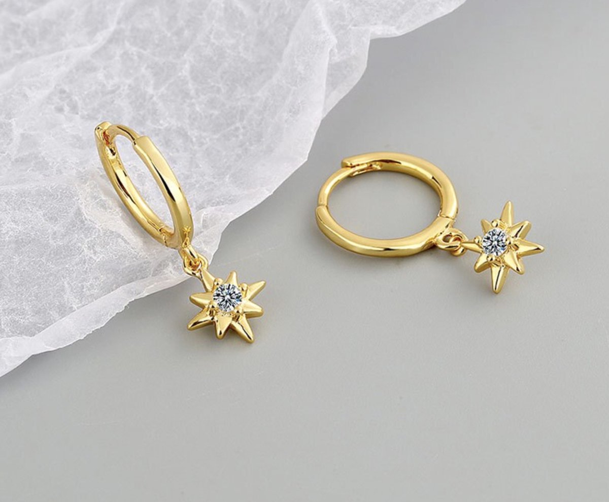 oorhangers met ster, goud
