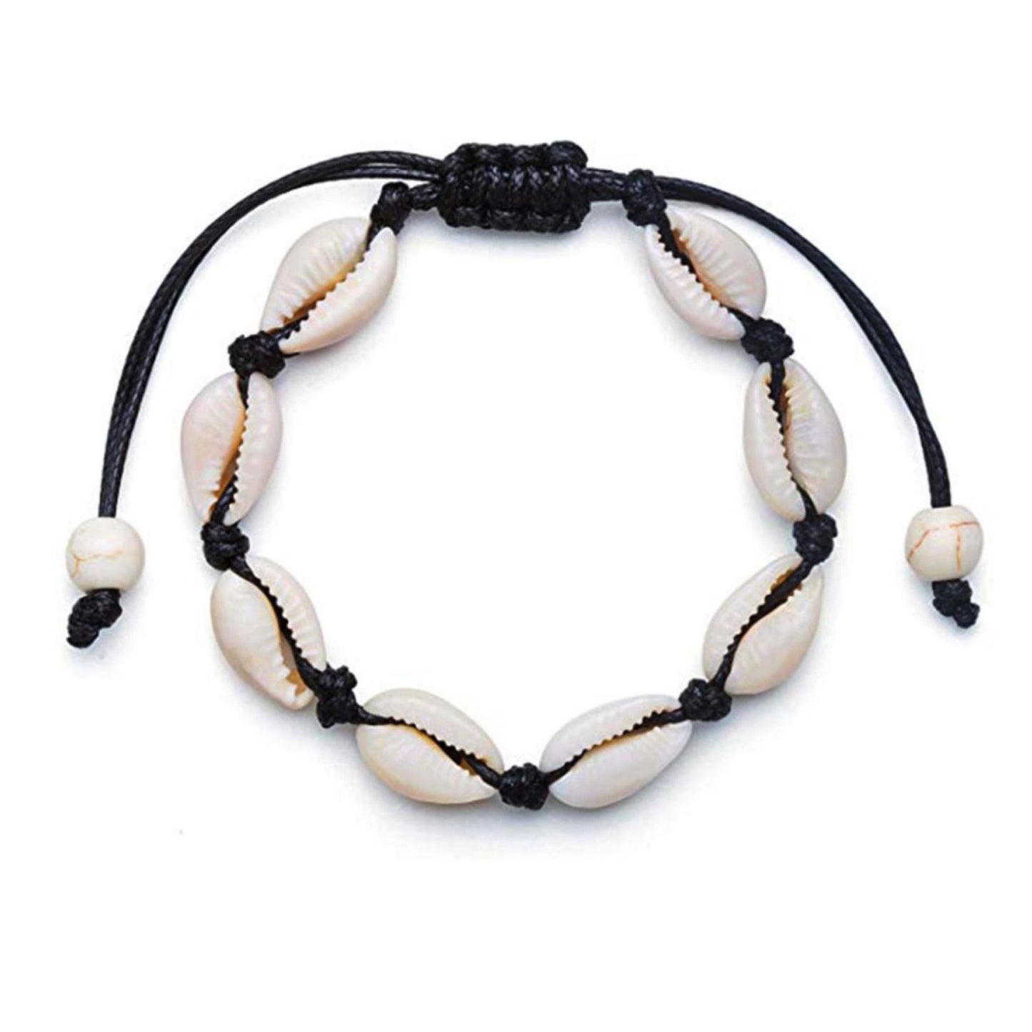 schelpen armbandje, zwart