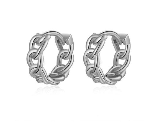 gedraaide oorbellen, zilver