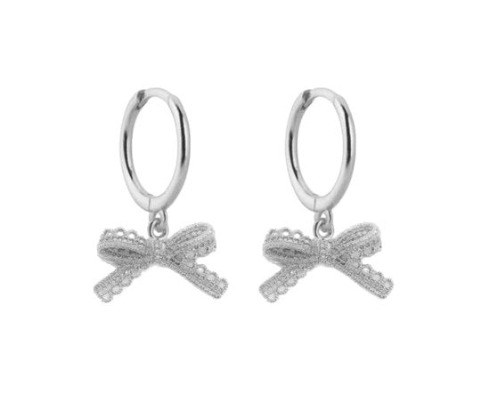 oorringen met strikje, zilver