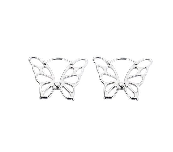vlinder oorknopjes, zilver
