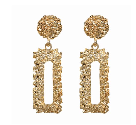 rechthoekige oorbellen, goud