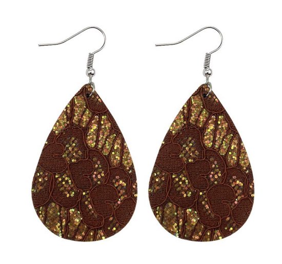 Brown lace earrings - bruine dames oorbellen - Liefs Jade