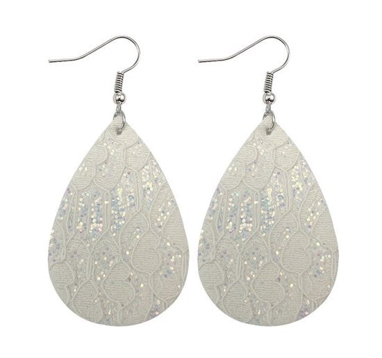 witte glitter oorbellen