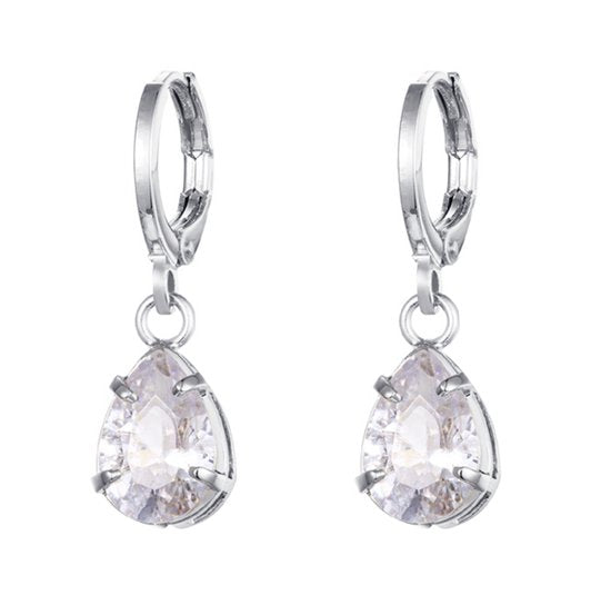 oorhangers zilver met zirkonia steen