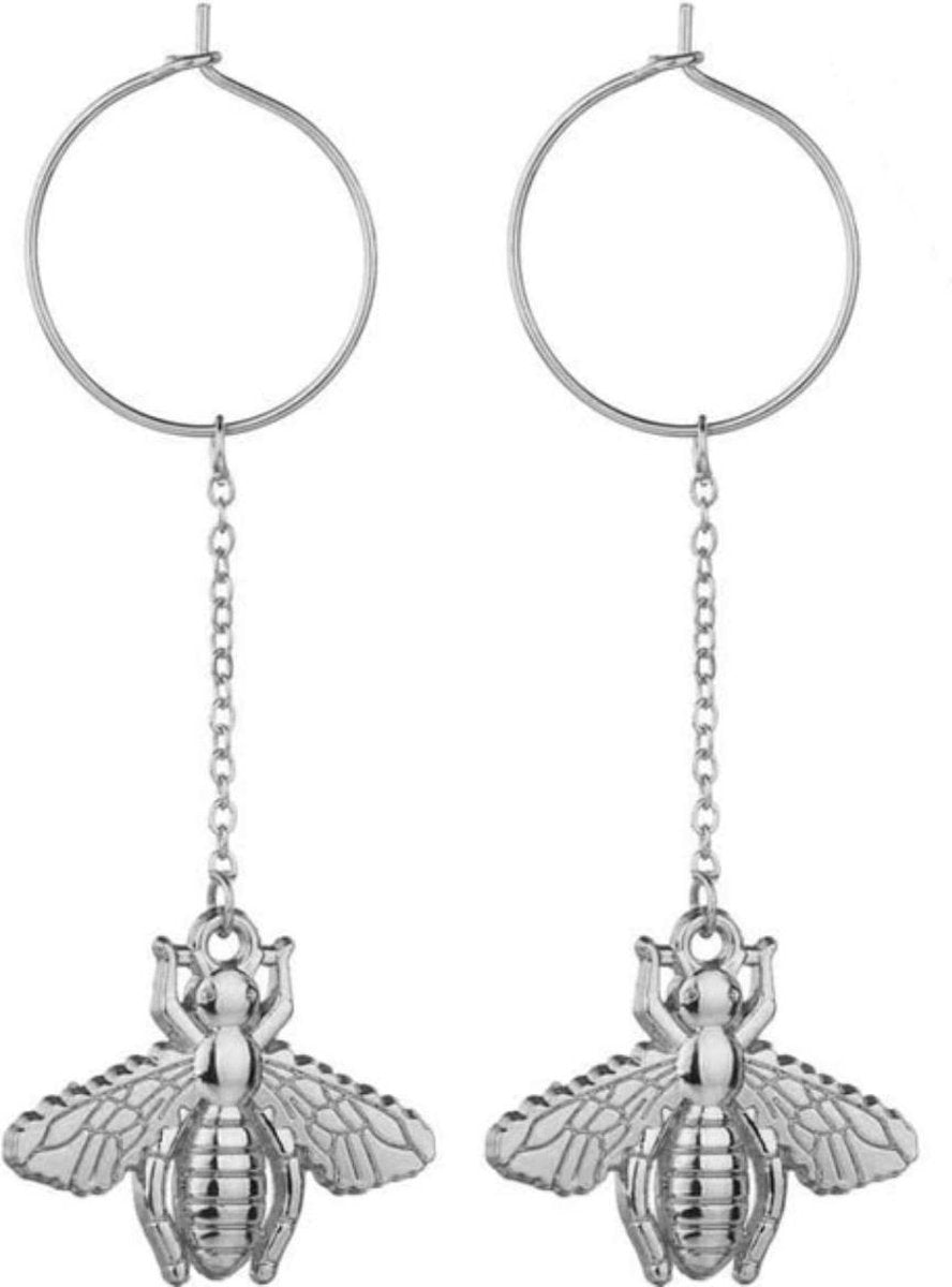 sieraden setje bij oorbellen en kettinkje, zilver