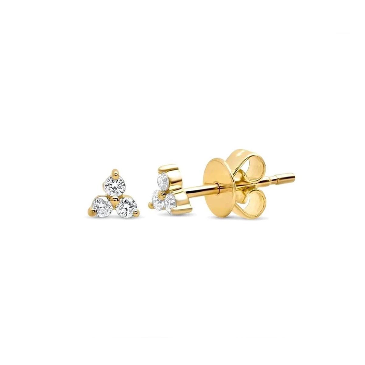 Gold plated oorknopjes met Zirkonia steentjes