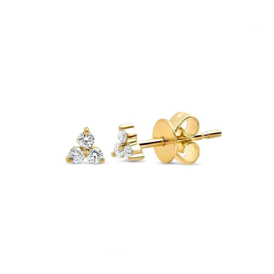 Gold plated oorknopjes met Zirkonia steentjes