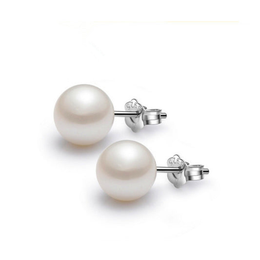 Zilveren dames oorbellen met parels