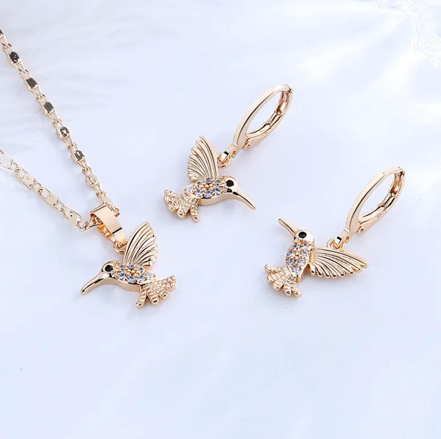 Ketting en oorbellen set - dames sieradenset - vogel ketting en oorbellen