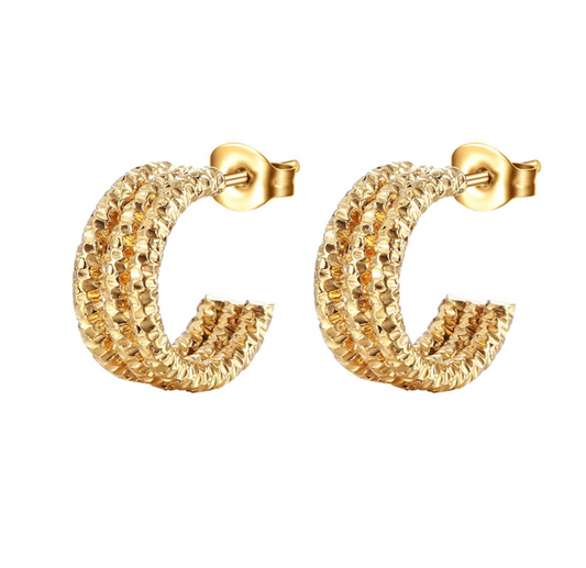 Double earrings - goudkleurige dames oorringen - Liefs Jade