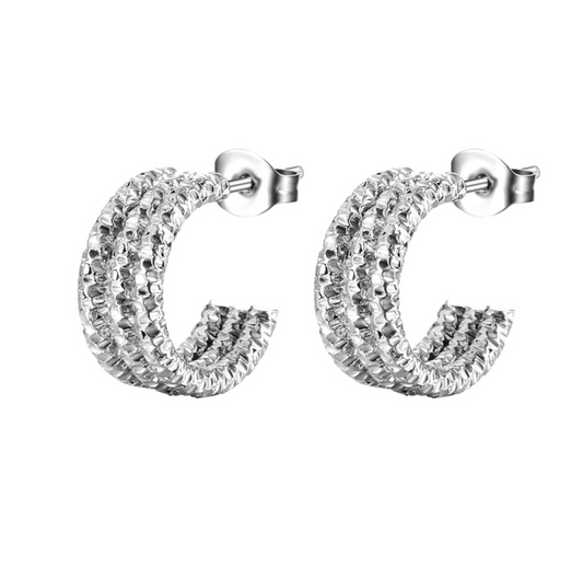 Double earrings - zilverkleurig dames oorringen - Liefs Jade