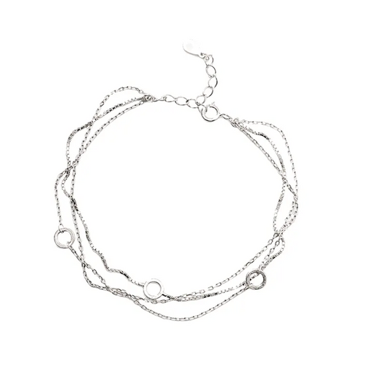 Dubbele armband - zilverkleurig - Liefs Jade