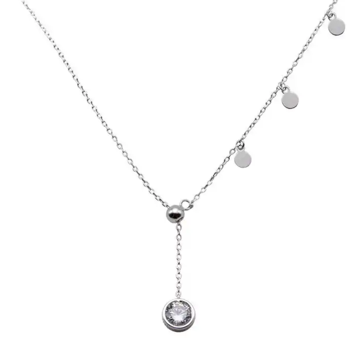 Zirkonia ketting - zilveren muntjes ketting - Liefs Jade