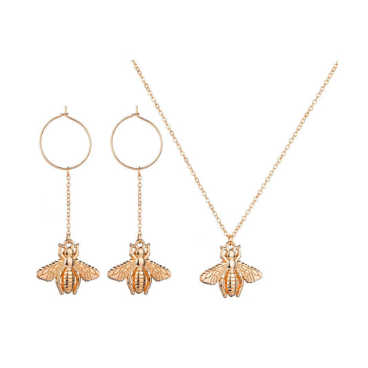 sieraden setje bij oorbellen en kettinkje, goud