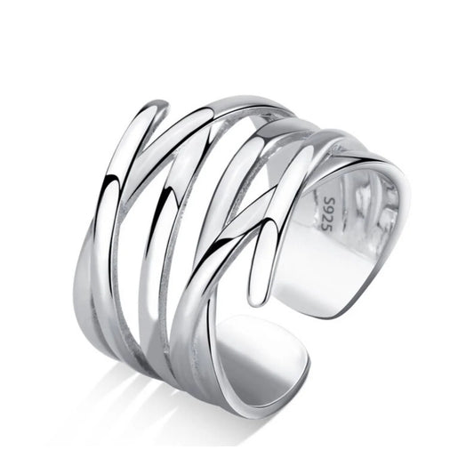 Grote stoere ring, zilver