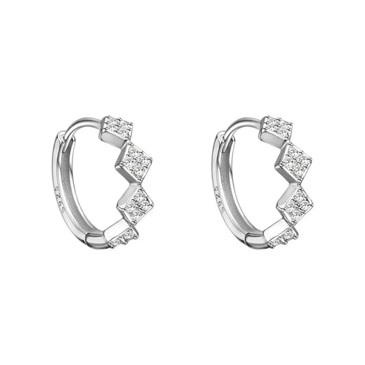 Zilveren oorringen met Zirkonia stenen - 925 zilver