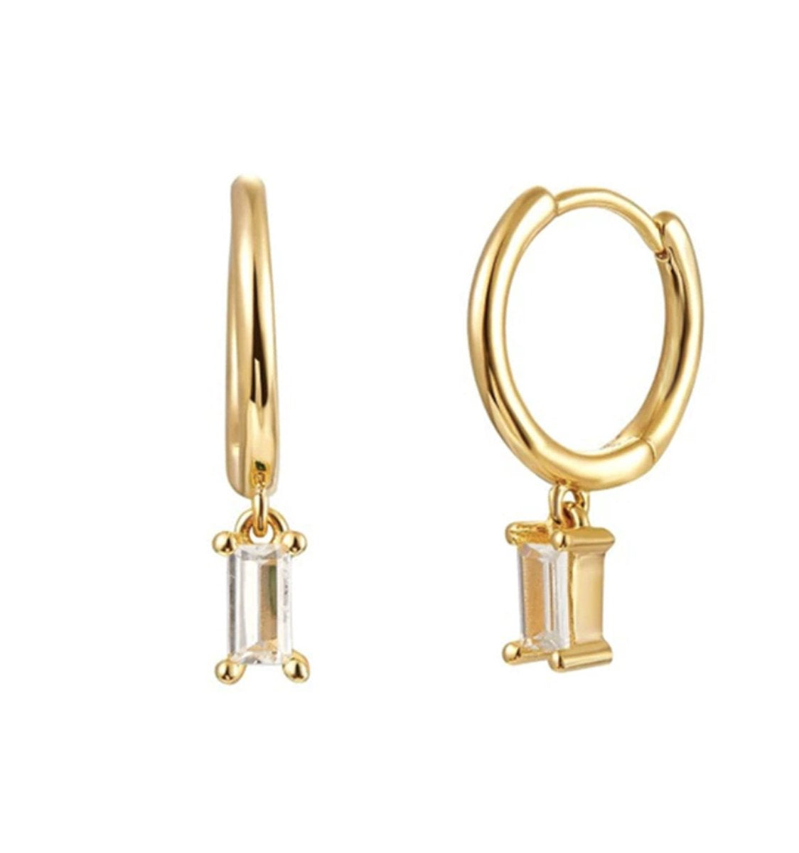 oorbellen goud met zirkonia hanger