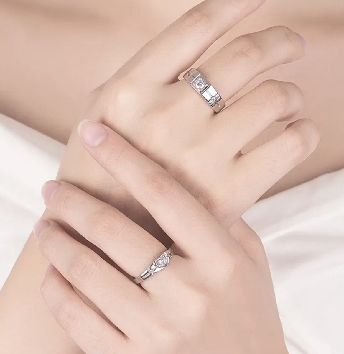 Ringen set dames en heren zilver