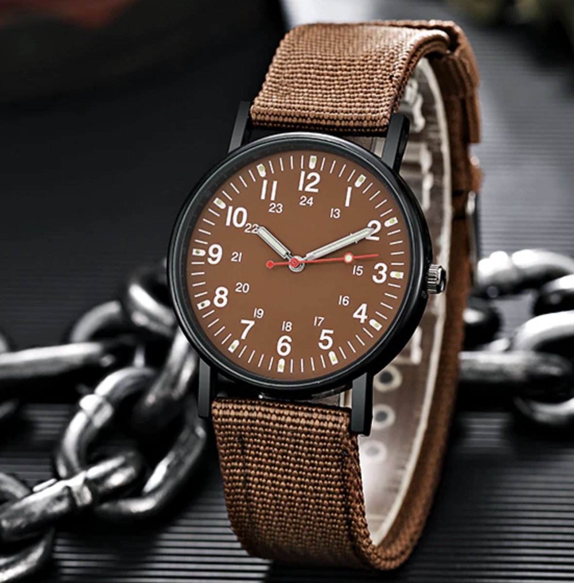 stoer heren horloge bruin – Liefs Jade