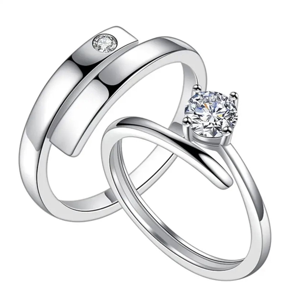 Ringen set dames en heren zilver