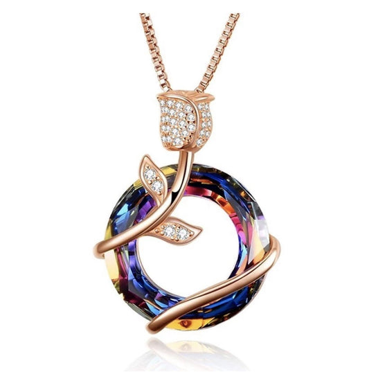 roos ketting met rondje, goud