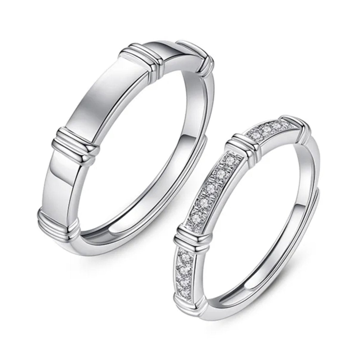 Ringen set dames en heren zilver