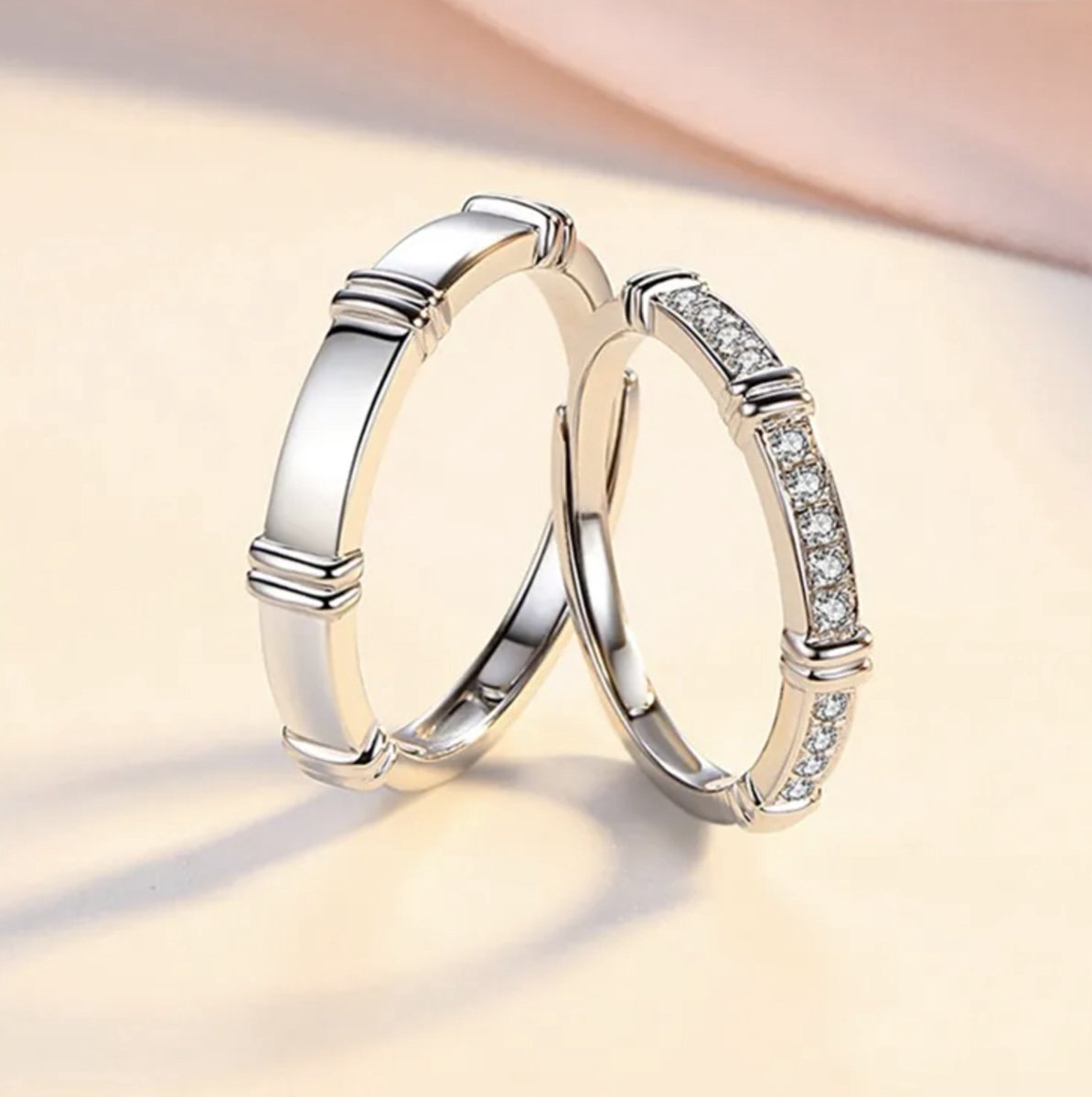 Ringen set dames en heren zilver