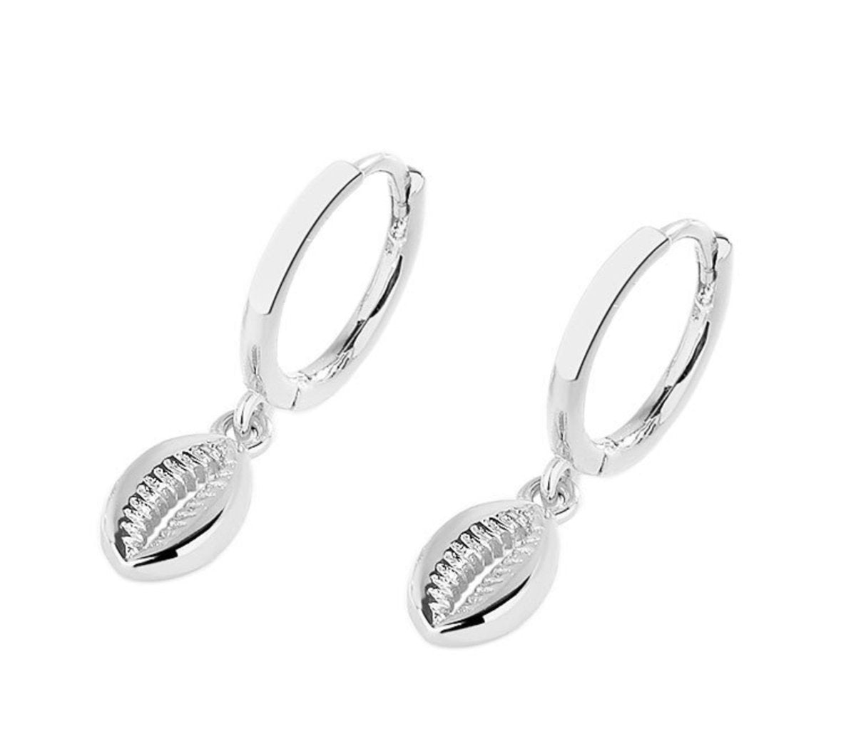 schelpen oorbellen, zilver