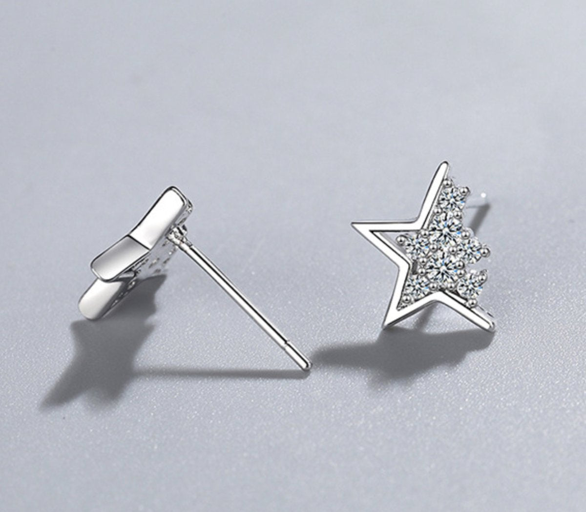 ster oorbellen, zilver
