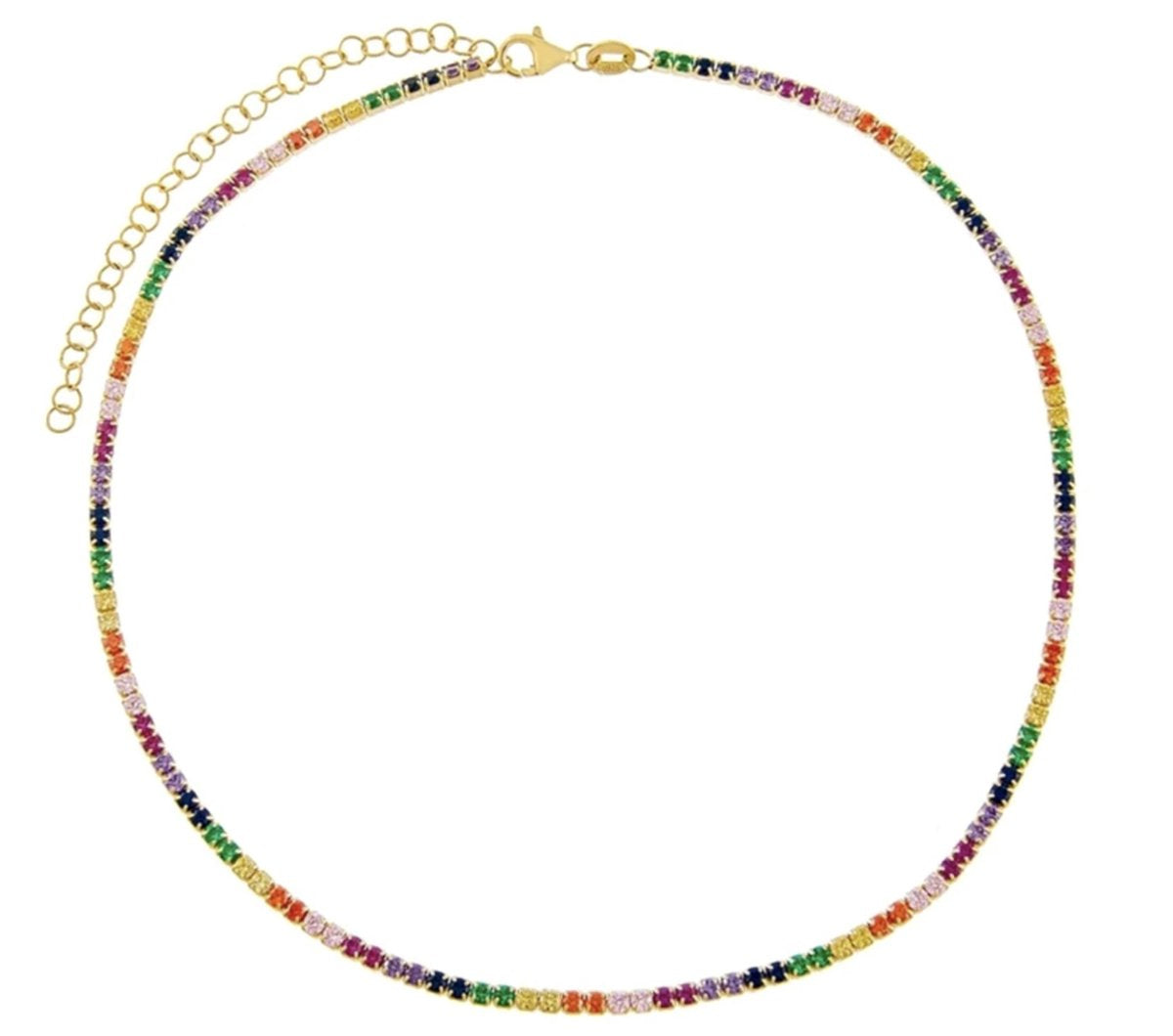 ketting dames met multi color steentjes