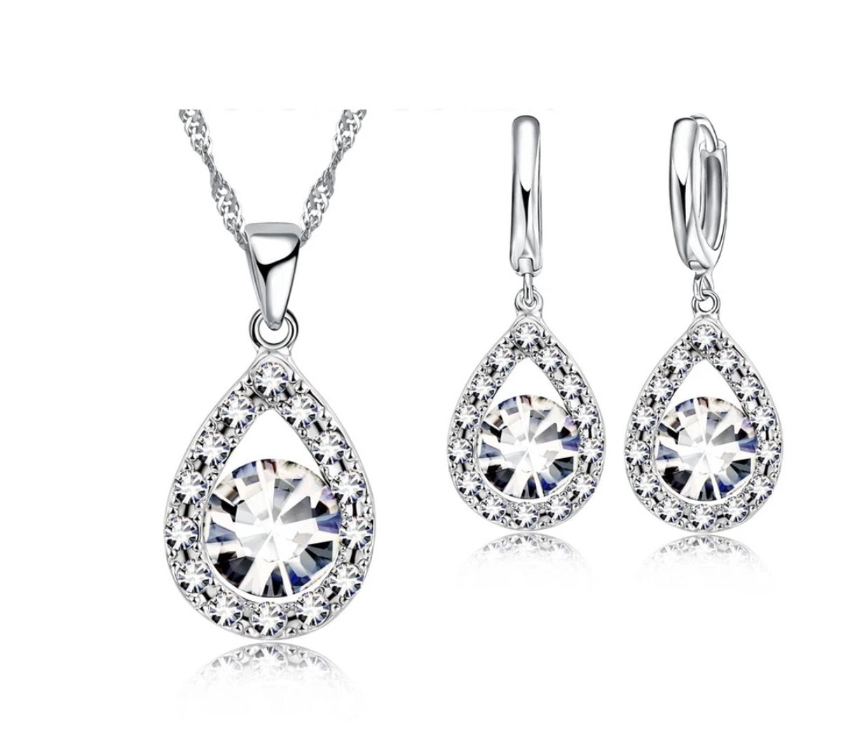 sieradenset druppel, zilver