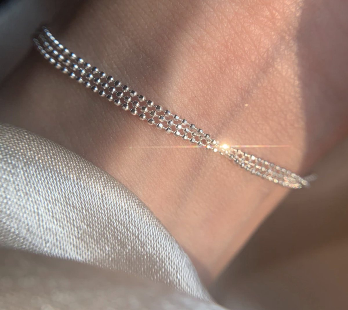 dubbele armband, zilver