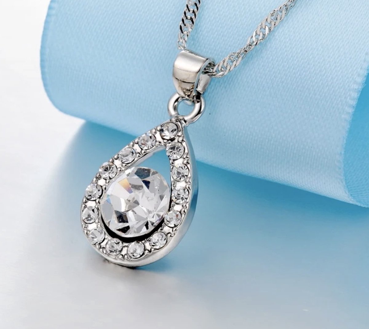 sieradenset druppel, zilver