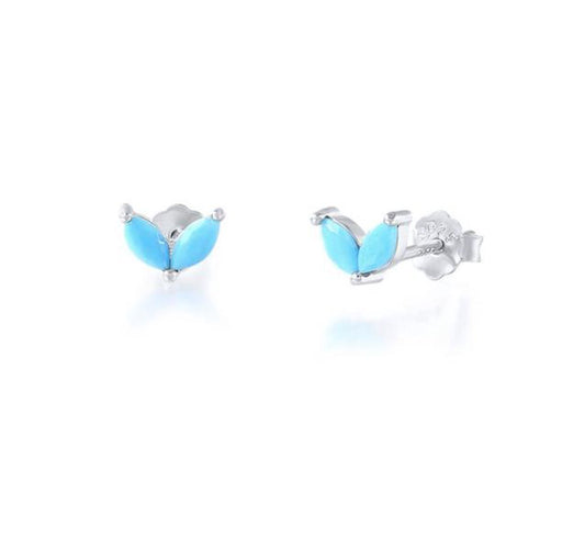 turquoise oorbellen, zilver