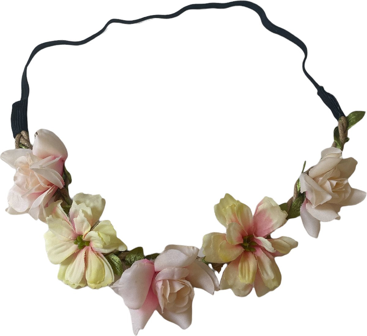 bloemen haardband, licht roze